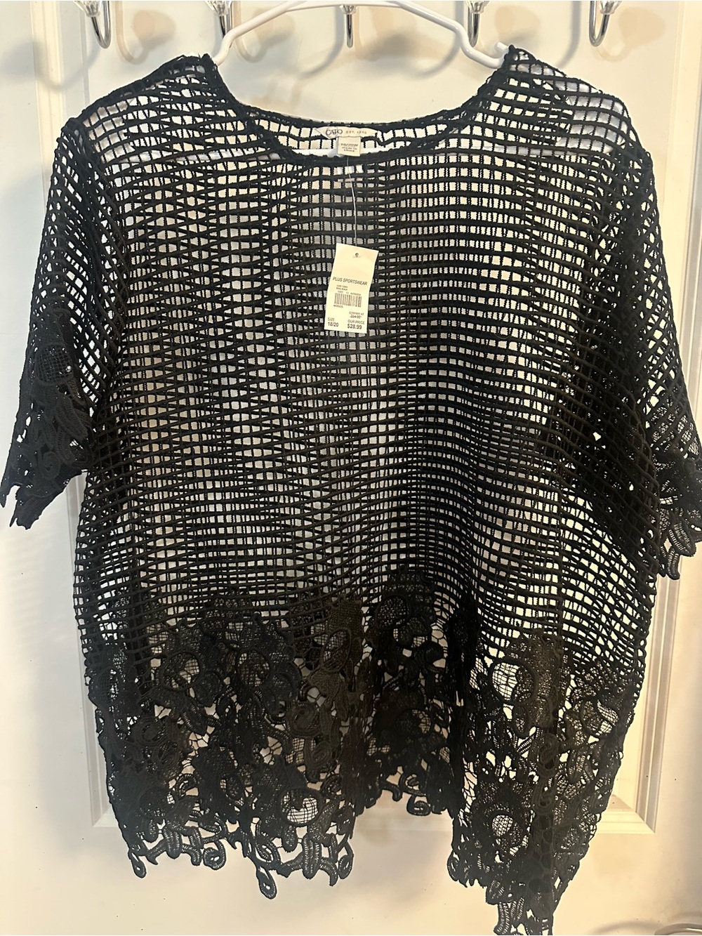 Lace Hem Women's Black Top